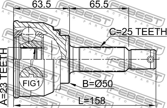 Febest 0410-005 - Ledsats, drivaxel xdelar.se