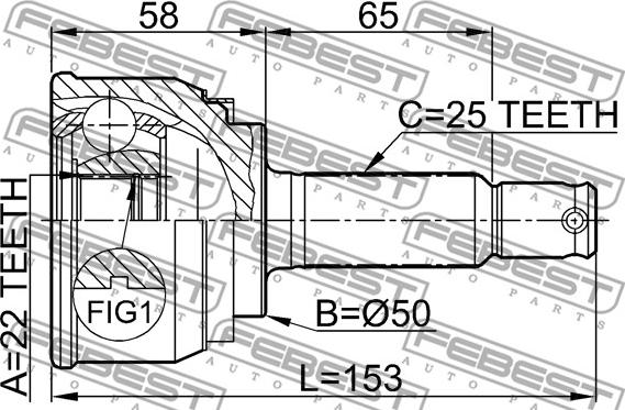 Febest 0410-001 - Ledsats, drivaxel xdelar.se