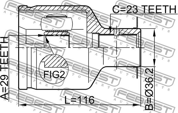 Febest 0411-DARH - Ledsats, drivaxel xdelar.se