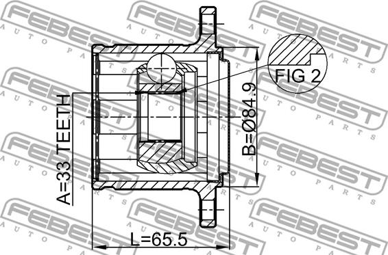 Febest 0411-KB4RH - Ledsats, drivaxel xdelar.se