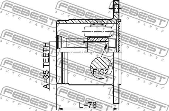 Febest 0411-V97RH - Ledsats, drivaxel xdelar.se