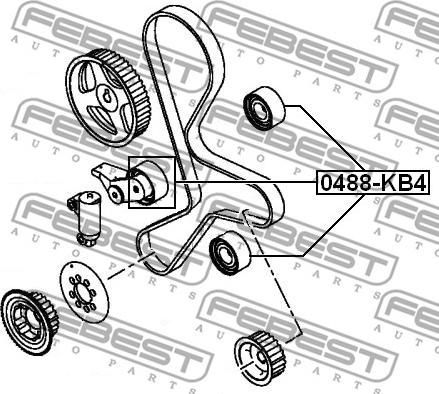 Febest 0488-KB4 - Styrrulle, kuggrem xdelar.se