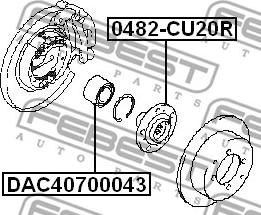 Febest DAC40700043 - Hjullager xdelar.se