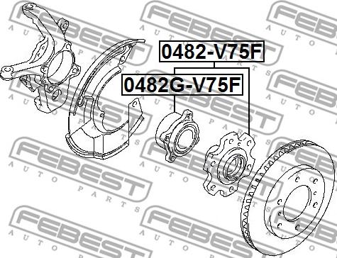 Febest 0482G-V75F - Hjulnav xdelar.se