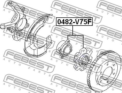 Febest 0482-V75F - Hjulnav xdelar.se