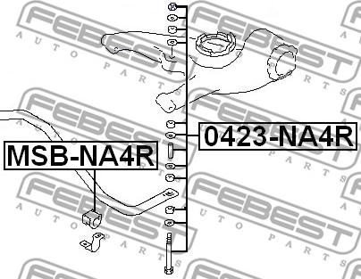 Febest 0423-NA4R - Länk, krängningshämmare xdelar.se