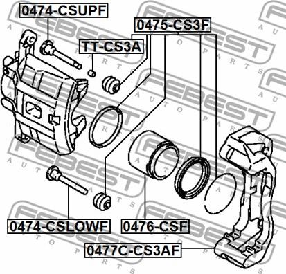 Febest 0475-CS3F - Reparationssats, bromsok xdelar.se