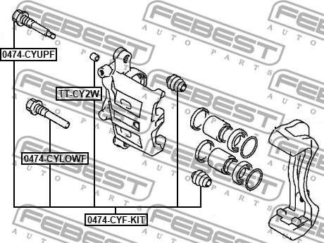 Febest 0474-CYF-KIT - Styrtapp, bromsok xdelar.se