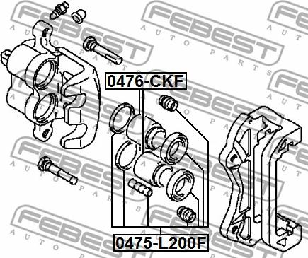 Febest 0475-L200F - Reparationssats, bromsok xdelar.se