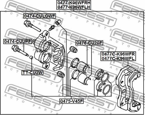 Febest 0475-V45F - Reparationssats, bromsok xdelar.se