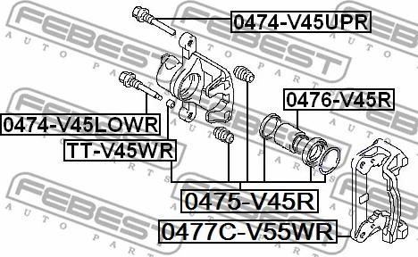 Febest 0475-V45R - Reparationssats, bromsok xdelar.se