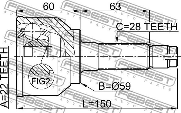 Febest 0510-042 - Ledsats, drivaxel xdelar.se