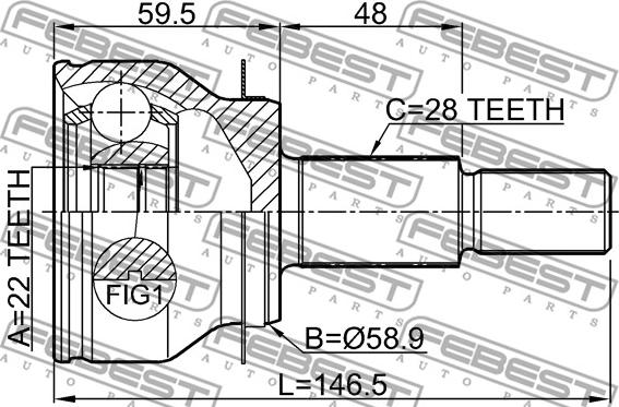 Febest 0510-BMAT - Ledsats, drivaxel xdelar.se