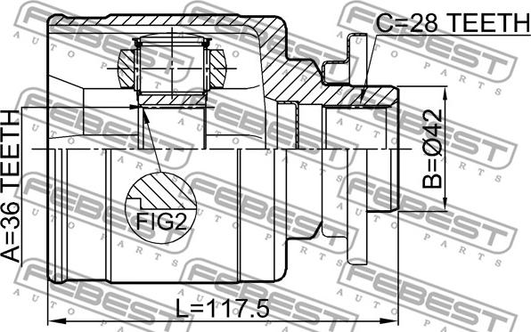 Febest 0511-BT50LH - Ledsats, drivaxel xdelar.se