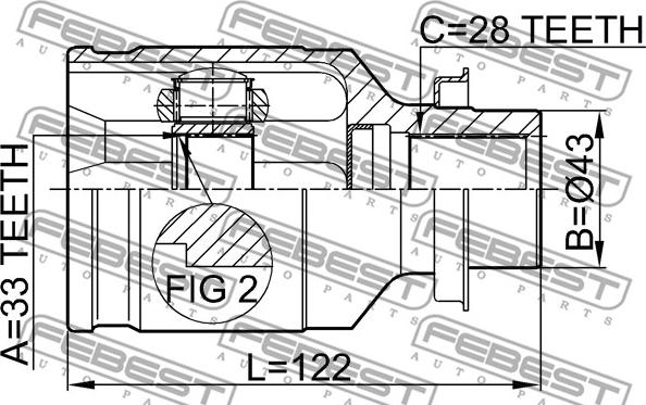 Febest 0511-M6MTRH - Ledsats, drivaxel xdelar.se