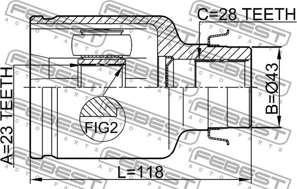 Febest 0511-M320ATRH - Ledsats, drivaxel xdelar.se