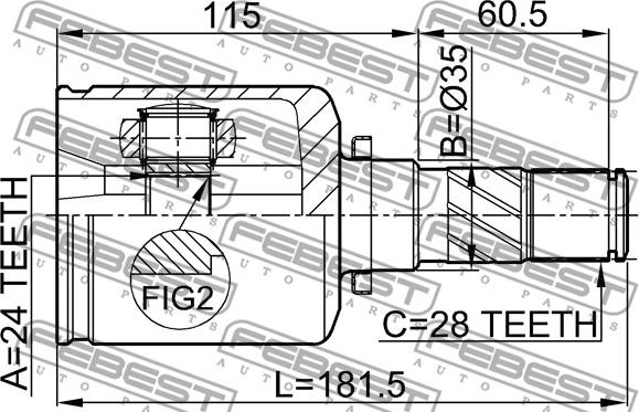 Febest 0511-MZ5ATLH - Ledsats, drivaxel xdelar.se