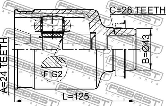 Febest 0511-MZ5ATRH - Ledsats, drivaxel xdelar.se