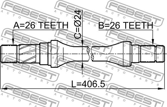 Febest 0512-626GD - Drivaxel xdelar.se