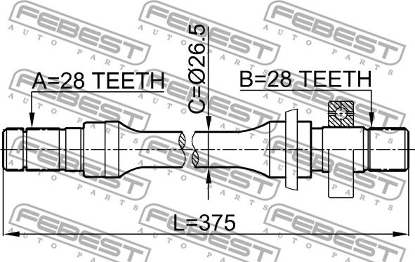 Febest 0512-626GE - Drivaxel xdelar.se