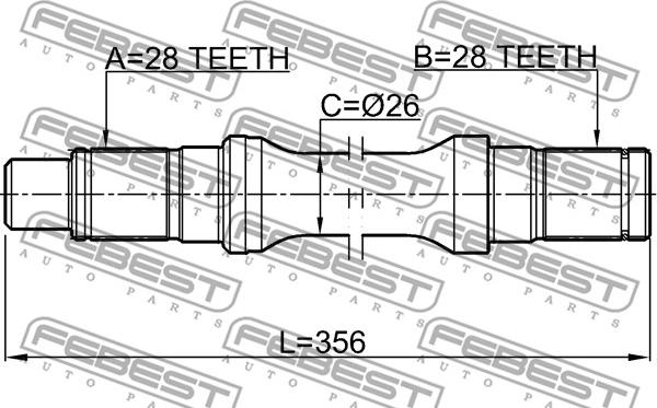 Febest 0512-BT50LH - Drivaxel xdelar.se