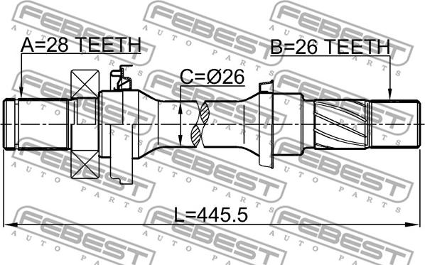 Febest 0512-DC5 - Drivaxel xdelar.se