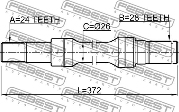 Febest 0512-M323RH - Drivaxel xdelar.se