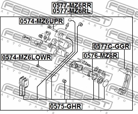 Febest 0575-GHR - Reparationssats, bromsok xdelar.se