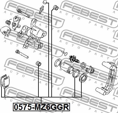 Febest 0575-MZ6GGR - Reparationssats, bromsok xdelar.se