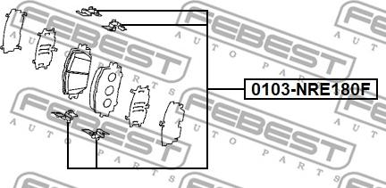 Febest 0103-NRE180F - Tillbehörssats, skivbromsbelägg xdelar.se