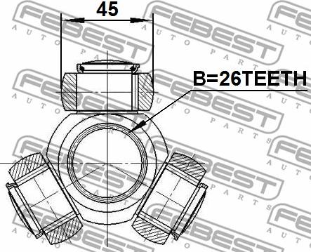 Febest 0116-AGV10 - Trepunktsnav, drivaxel xdelar.se