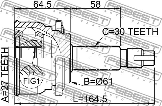 Febest 0110-083 - Ledsats, drivaxel xdelar.se