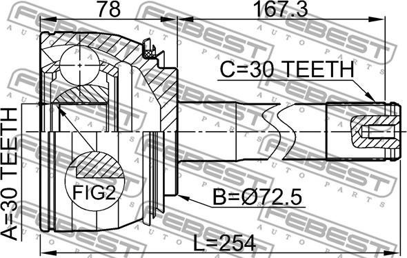 Febest 0110-074 - Ledsats, drivaxel xdelar.se