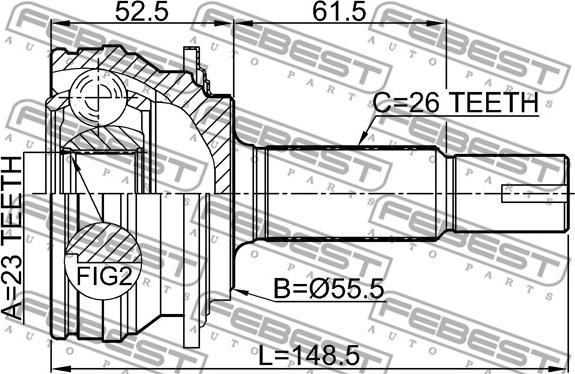 Febest 0110-1NZFE - Ledsats, drivaxel xdelar.se