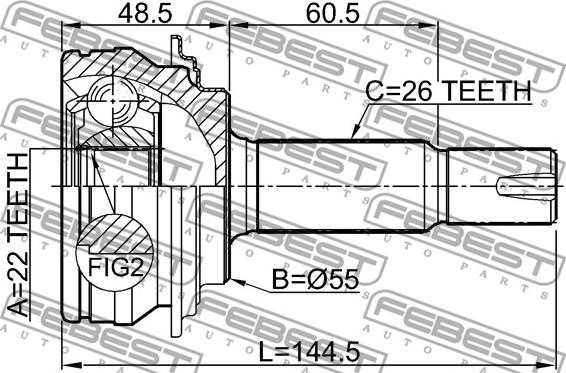 Febest 0110-NCP90 - Ledsats, drivaxel xdelar.se