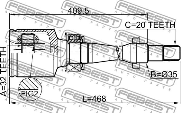 Febest 0111-CT220RH - Ledsats, drivaxel xdelar.se