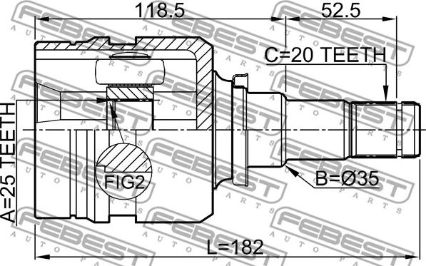 Febest 0111-NZE140 - Ledsats, drivaxel xdelar.se