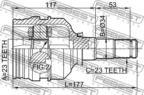 Febest 0111-ZZE120 - Ledsats, drivaxel xdelar.se