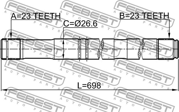 Febest 0112-ZZT251RH - Drivaxel xdelar.se