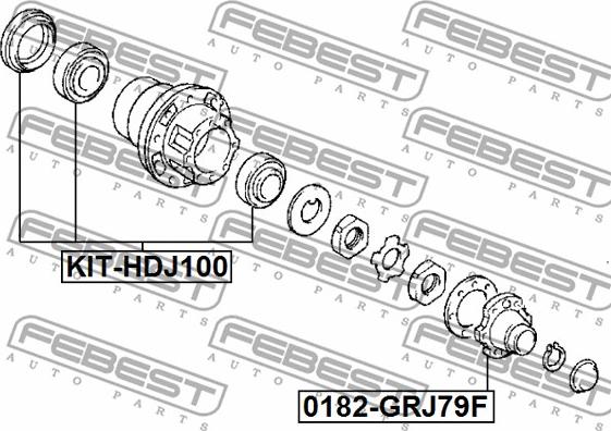 Febest KIT-HDJ100 - Drivaxellager xdelar.se