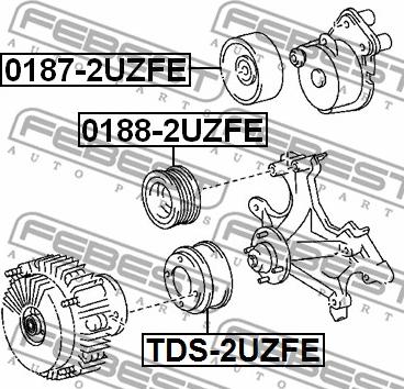 Febest TDS-2UZFE - Remskiva, vattenpump xdelar.se