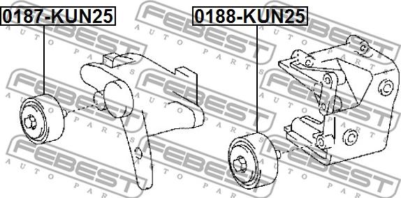 Febest 0188-KUN25 - Styrrulle, flerspårsrem xdelar.se