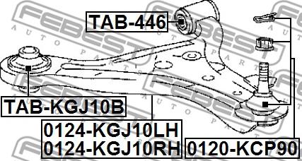 Febest TAB-KGJ10B - Länkarmsbussning xdelar.se