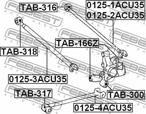 Febest TAB-166Z - Länkarmsbussning xdelar.se