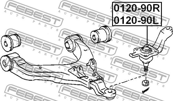 Febest 0120-90R - Stöd- / Styrstag xdelar.se