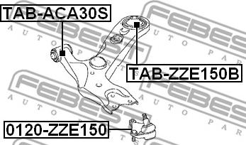 Febest TAB-ZZE150B - Länkarmsbussning xdelar.se