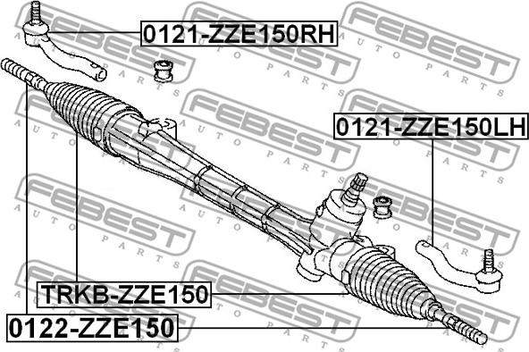 Febest TRKB-ZZE150 - Bälgar, styrsystem xdelar.se