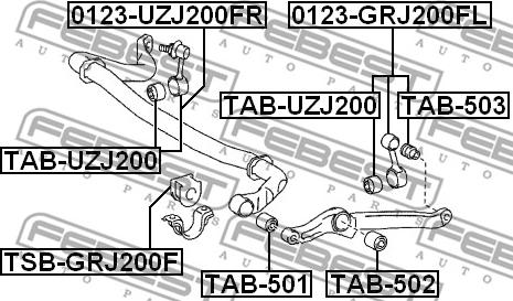 Febest 0123-GRJ200FL - Länk, krängningshämmare xdelar.se