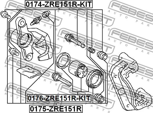 Febest 0174-ZRE151R-KIT - Styrtapp, bromsok xdelar.se