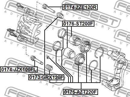 Febest 0175-AZT220F - Reparationssats, bromsok xdelar.se